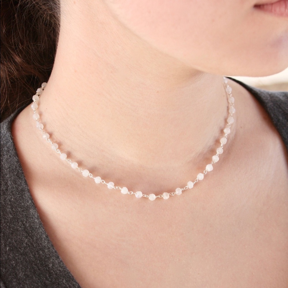 Moonstone Sterling Silver Necklace. Brand New